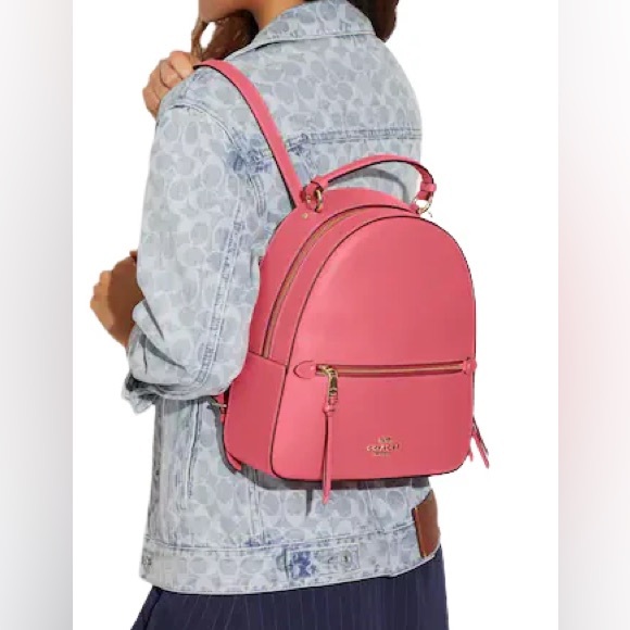 SOLD🔥🔥🔥NEW Coach Watermelon Pink Leather Jordyn Backpack - Picture 8 of 12